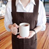 Shiraz Washed Linen Apron Brown black