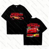 Fun Lightning Mcqueen and Sally T Shirt for Couples Mcqueen Sally Tshirts Doublesided Print Tee for Unisex Women Tops 4XL red