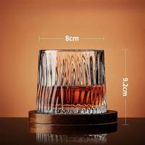 Home Use Crystal Whiskey Glass with Base Rotary Whiskey Glass Wine Brandy Glass Bar 280ml juoda