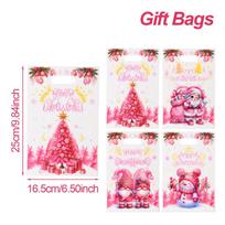 Kalėdiniai dovanų maišeliai Linksmų Kalėdų dekoracijos namams 2025 Navidad Natal Xmas Ornamentas Saldainių sausainių patogūs maišeliai Naujieji Metai 2026 10pcs pink