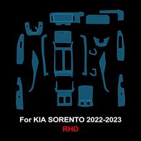 TPU apsauginė plėvelė automobilio interjerui Kia Sorento 2026 2026 Anti-scratch Navigacijos centrinės konsolės prietaisų skydelio iš anksto supjaustyta PPF danga blue