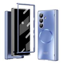 For For Samsung Galaxy Z Fold 7 6 5 Hinge Protect Magsafe Case Magnetic With Screen Protect Film Wireless Charging Shockproof Cover For Galaxy Z Fold 6 black