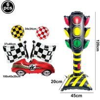 Racing Car Party Balloon Decoration Wheel Tire Foil Balloon Race Car Motorcycle Helmet Balloon Racing Car Birthday Decoration as picture