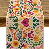 Mexican Fiesta Table Runner Mexico Dia De Los Muertos Decoration Day of The Dead table runner Home Kitchen Dining Party Decor 150x33cm black