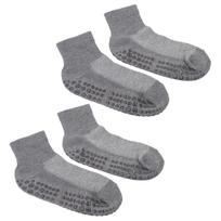 2pairs Wide Socks with Grips Breathable Non Slip Loose Fit Socks for Obese Middle Aged Elderly Dark Grey gray