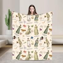 Pride and Prejudice Quotes Miss Bennet Jane Austen Rose Blankets Flannel Ultra-Soft Throw Blankets for Bedding Bedroom Bedspread 75cm*90cm white