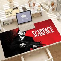 Filmo S-scarface Šaunus pelės kilimėlis Neslystantis guminis kraštas Užfiksuotas Storas nešiojamojo kompiuterio žaidimų stalo kilimėlis 30x60cm red