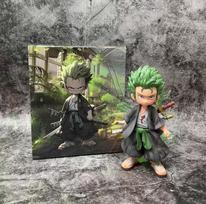 One Piece Roronoa Zoro Chibi Figure Pvc Mini Model Desktop Gaming Case Decoration Premium Ornament High Quality Gift Box gray
