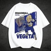 Dragon Ball Z Vegeta Saiyan Prince Printed T-shirt Men's and Women's T-shirt Men's Top Sports T-shirt Men's T-shirt Summ 4XL blue