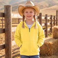 Kids' -Lined Zip-Up Hoodie with Patch Pockets Color 140 geltona