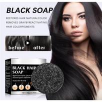 Herbal Gray Hair Darkening Shampoo Bar for Men & Women | Natural Grey Hair Care Cleansing Soap | Deep Scalp Clean & Nourishing Hair Shampoo Bar | black