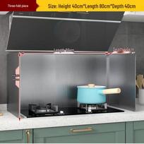 Nerūdijančio plieno karščiui atsparus viryklės apsauginis skydelis virtuvei Height 40cm, Length 80cm, Depth 40cm, Three-Fold