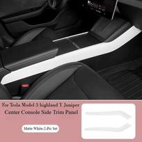 For Tesla Model 3 highland Model Y juniper Center Console Air Vent outlet ABS Trim dashboard Protective Cover interior accessory Matte White-2pcs black
