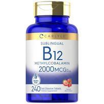 Vitamin B12 2000mcg High Dose 240 Tablets 4 pcs Monthly Methylcobalamin Made in the USA Vitamin B-12 2000mcg 1 pcs