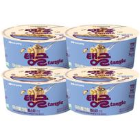 Samyang Tangle grybų grietinėlės makaronai Turtinga aksominė tekstūra Greitai paruošiami makaronai Didelė porcija 105g x 4 puodeliai beige
