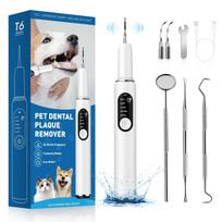 CURVY MOON Pet Use Ultrasonic Tooth Cleaner Dog Cat Dental Scaler for Tartar Removal Teeth Cleaning Tool with Sonic Technolog as show white