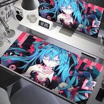 Hatsune Miku  Cyberpunk Anime Gaming Mouse Pad Extended Large NonSlip AntiDirt Desk Mat for Gamer 30x80x0.2cm