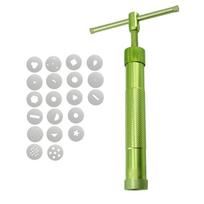 Fondant Press Clay Cutter Clay Extruder with 20 Tips Cake Decorating Tool Set Sugar Pastes Extruder for Bread Cake white