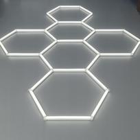 Hexagon 6 Ceiling Lamp White Aluminum For Garage 6500K