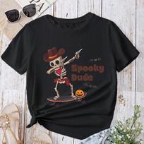 Helovino miela ragana juoda katė ragana kepurė Moliūgas vaikams Mergaitėms marškinėliai apvaliu kaklu Kasdieniai vasaros marškinėliai Gatvės marškinėliai 6XL black
