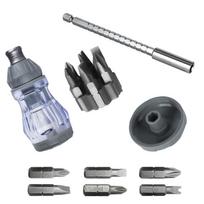 Multifunctional Ratcheting Screwdriver with 12 Alloy Steel Bit and Quick Releases Magazine for Easy Furniture Assembly 1 gray