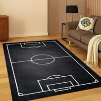 3D juodas futbolo aikštės kilimas, tinkamas svetainės sofoms, miegamiesiems, durų kilimėliams, vakarėlių dekoracijoms ir žaidimų kambariui, neslystantis kilimas 50x80cm brown
