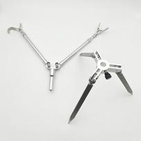 Ice Fishing All-Terrain Rod Pod: Multi-Purpose Rod Holder with Bait Tray for Ice/Wild Fishing Single Triangle Base gray
