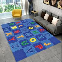 ABC Animacinis raidynas Vaikams Ropojantiems Vaikams Žaidimų Kambarys Ankstyvojo Ugdymo Plotas Kilimėlis,Kilimas Svetainei Miegamajam Sofai,Neslystantis Kilimėlis 40x60cm(15x23in) black