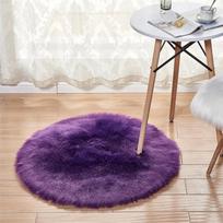 Apvalus imituotos vilnos pliušinis kilimas - Puikiai tinka svetainei, miegamajam, iškyšai ar prie lovos. 30cm round violetinė