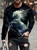 Cool Corgi Skateboard Graphic Long Sleeve T-Shirt, Street Casual Style 6XL gray