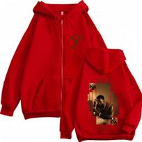 Singer Tayc Joÿa Album  Tour Merch Zipper Hoodie Men Women Fashion Hip-Hop Sweatshirts Winter Loose Casual Zip Up Jacket M raudona