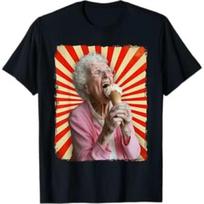 Unisexs Fun Grandma Licking Ice Cream Embarrassing Old Ladies T Shirt Cotton Tee Women Oversized Loose Spring Summer Streetwear S red