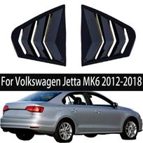 2PCS For Volkswagen Jetta MK6 2012-2018 Car Rear Window Shutter Cover Louver Side Vent Gloss Black Car Stickers Accessories matinė juoda spalva
