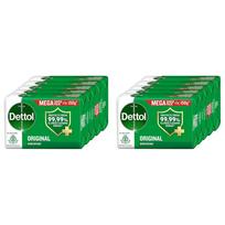 Dettol Original Germ Protection Bathing Soap Bar (750gm) | Kills 99.99% germs, 150 - Pack of 10 (packaging may vary) green