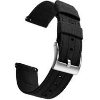 SAMCO Canvas Quick Release Watch Band 20mm 22mm Replacement Watch Straps for Men Women 20mm black