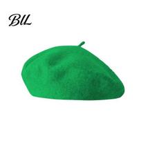 Solid Color Wool Hat Women French Beret Hat, Blend Artist Retro Literary Street Photography Cap Painter Cap, Cozy for Autumn Winter Vintage Style W green