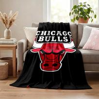 Chicago Bulls blanket Flannel Blanket Soft Cozy Plush Throw for Sofa Bed Lightweight Home Decoration 80cmx120cm black