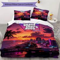 Grand Theft Auto Pattern Bedding uilt Set uilt Cover Pillowcase Home Decoration Birthday Gift (1 * duvet cover + 2 * pillowcase without core) 155x200cm