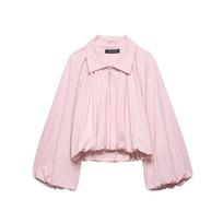 Womens 2026 Oversized Balloon Sleeve Pilot Jacket Streetwear Casual Outerwear Pink M-L L rausva
