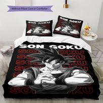 Dragon Ball Son Goku Comfortable Soft Duvet Cover, Children Bedding Set Gift,Multiple Sizes-HE39 EU Single 135*200cm/53x79in 3pcs white