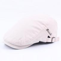 Hat Men'S British Season Cotton Beret Solid Color Peaked Cap Outdoor Sun Hat Forward Hat Adjustable smėlis