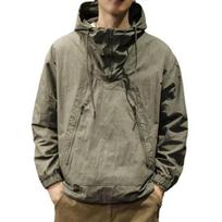 Vyriškas tranšėjos paltas, vienspalvis, ilgomis rankovėmis, su gobtuvu užsegamas pusiau užtrauktuku, su kišenėmis su užtrauktukais, laisvo kirpimo, plonas, laisvalaikio švarkas XL žalia