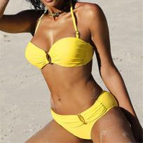 Vasaros Vienspalviai Balti Seksualūs Maudymosi Kostiumai Push Up Bikini Moteriški Maudymosi Kostiumai 2025 Paplūdimio Apranga Brazilijos Bikini Moterims Maudymosi Kostiumas M brown