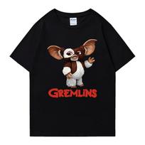 Karštas išpardavimas Gremlins Gizmo Grafiniai Oversized Marškinėliai 100% Medvilnė Vyrams Moterims trumpomis rankovėmis T-shirt Vasaros Unisex Spausdinti drabužiai S black