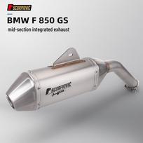 BMW F850GS Išmetamojo vamzdžio nerūdijančio plieno vidurinė-galinė dalis 2018-2023 Tiesioginis pritaikymas gray