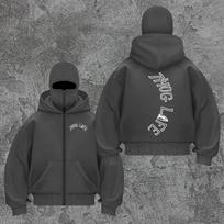 Men's and Women's Street Hoodies, Black Premium Multi-color Zipper Hooded Sweatshirt, New Style with Added Fleece XXXL gray