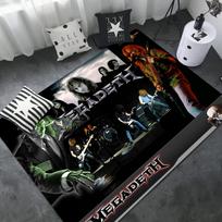 Sunkusis Metalas Roko Rolo Muzika Megadeth Grindų Kilimėlis INS Stiliaus Minkštas Miegamojo Grindų Namų Skalbinių Kambario Kilimėlis Neslystantis Namų Kilimai 40x60cm gray
