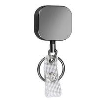 Stylish High Strength Carabiner Keychain Heavy Duty Retractable Badge Holder With Steel Cable Suitable For Outdoor Use 1 gray