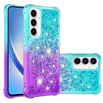 Blizgantis Dvigalvis Smėlio Maišas Oro Pagalvės Telefono Dėklas Samsung Galaxy A57 A37 A27 A17 A07 A56 A36 A26 A16 A06 A55 A35 A25 A15 A05 Smūgiams Atsparus Dangtelis Galaxy A06 blue