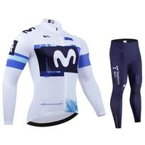 Movistar Rudens Pro Team Dviratininko Džersis19D Šortai su Petnešėlėmis MTB Vienodas Dviračių Drabužiai Greitai Džiūstantys Dviračių Drabužiai Vyriški Ilgi Dviračių Drabužiai M